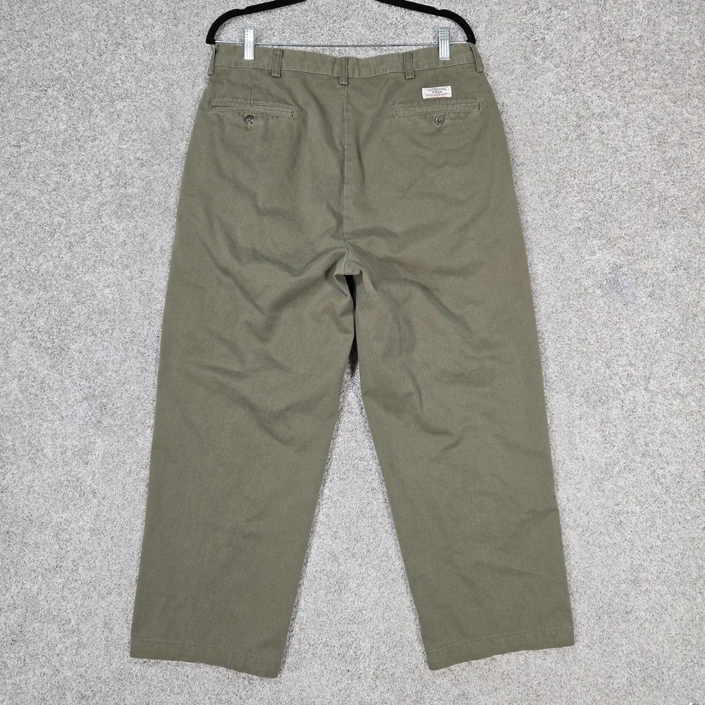 Vintage Polo Ralph Lauren Mens Pleated Green Andrew pants 34x28 (fit 33x27)